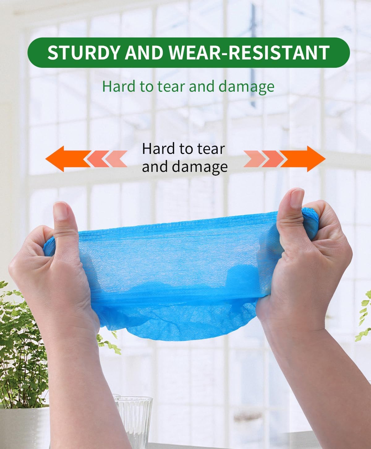 200Pcs(100 Pairs) Non-Woven Shoe Covers Disposable Non Slip for Indoors, Breathable | Durable | Boot Covers, Fits Up to Size 13 US Men (Blue)