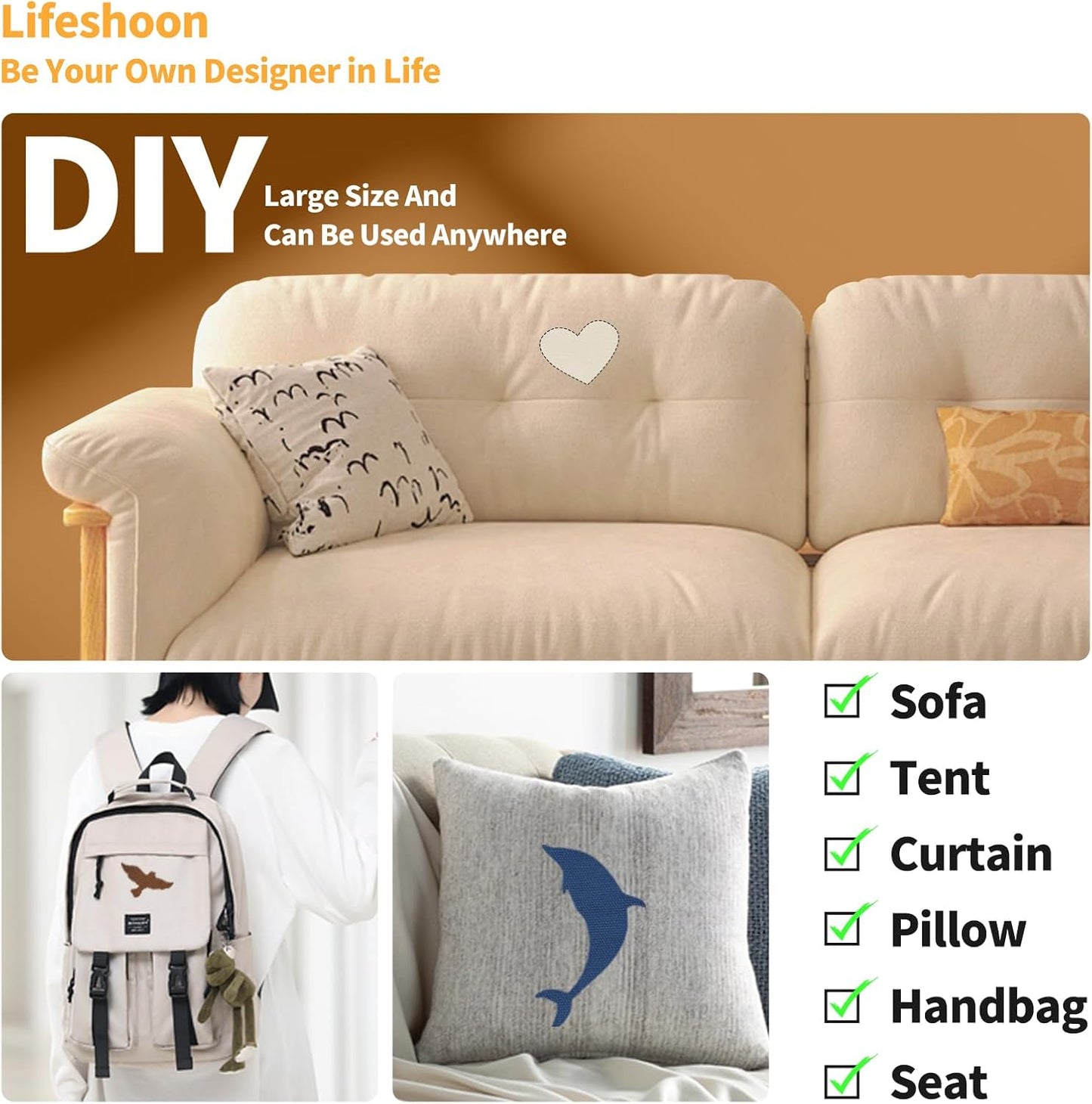 Fabric Repair Patches, Canvas Self-Adhesive Fabric Patches Tape Durable, DIY Large Canvas Repair for Sofa, Couches, Furniture, Chair, Clothing （3.5X79 Inch, White）