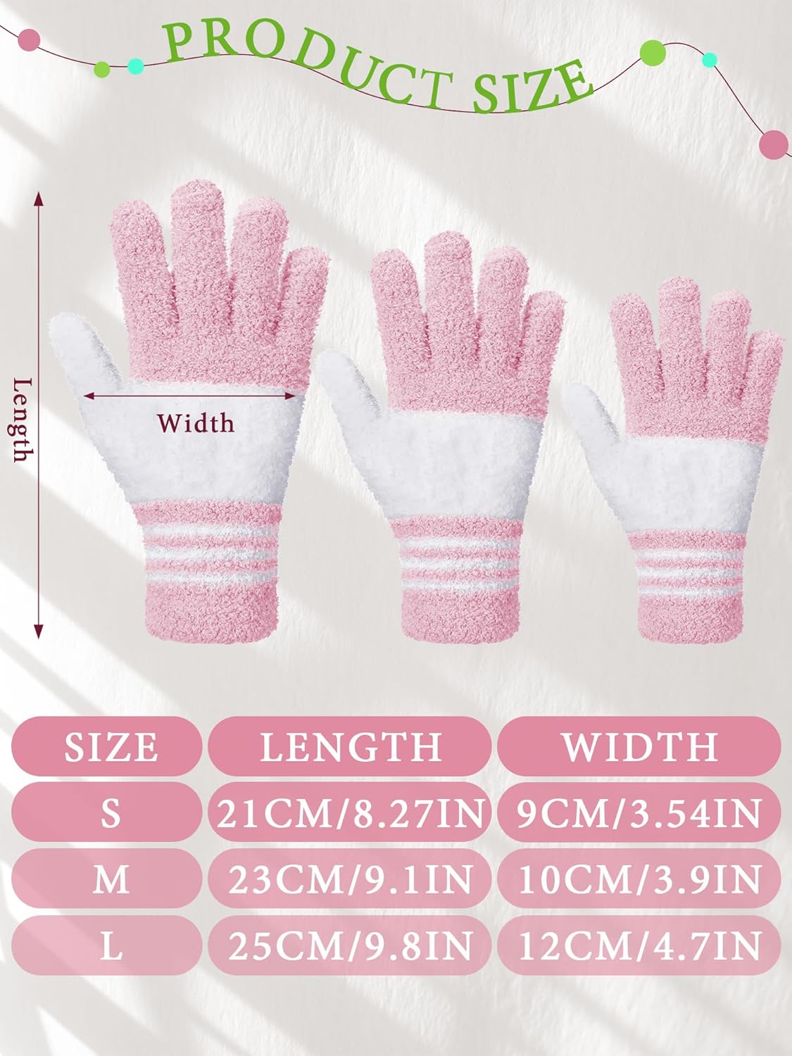 Patelai 3 Pairs Microfiber Plant Dusting Gloves Leaf Cleaning Gloves for Indoor Plants, Blinds, Furniture, House(Small,Green Yellow, Water Blue, Pink, White)