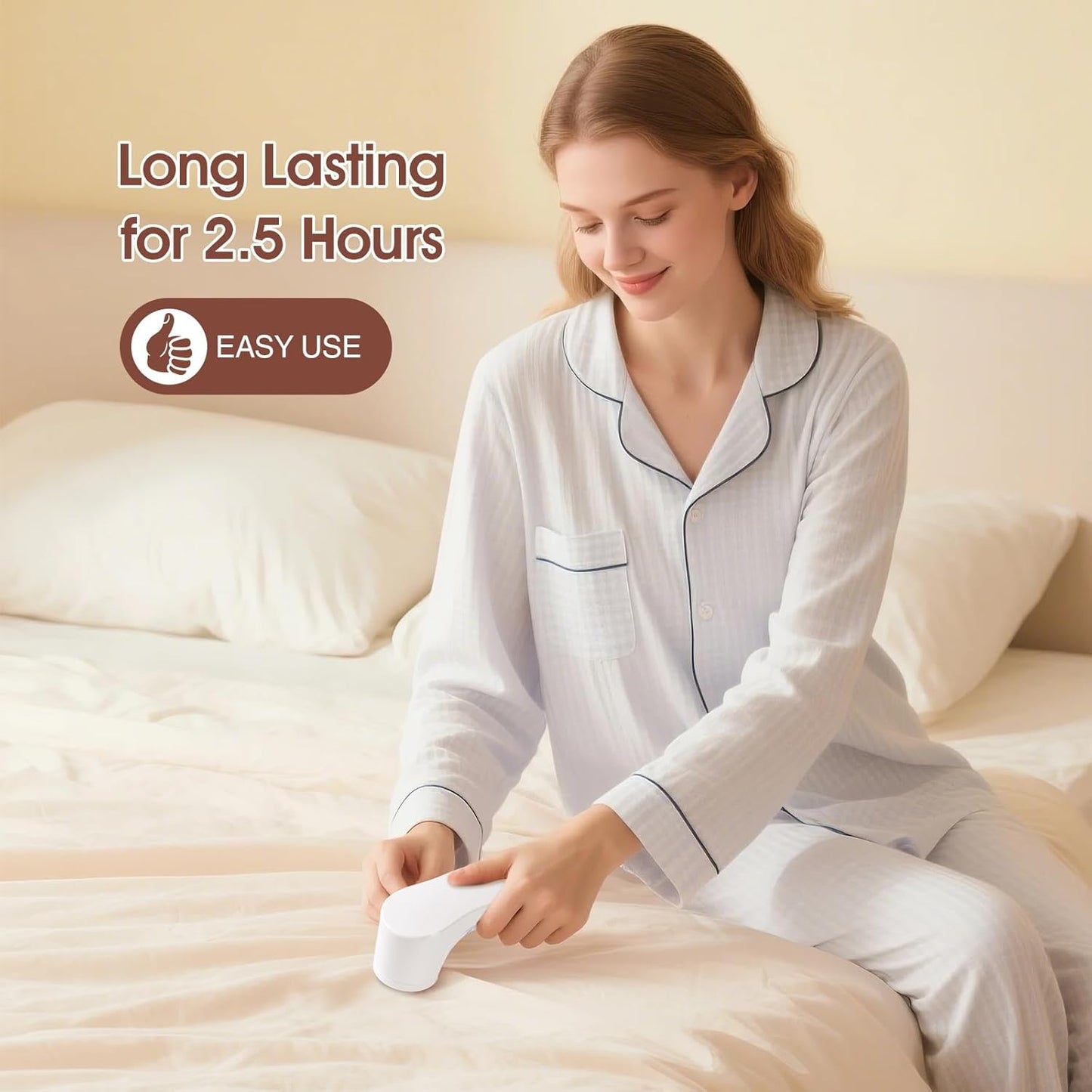 Electric Fabric Shaver, Lint Remover for Clothes, Rechargeable Sweater Shaver to Remove Fuzz and Pill for Sweater, Delicates, Bedding and Couch (White)