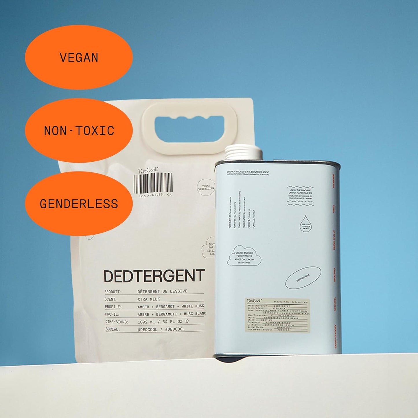 DedCool Liquid Laundry Dedtergent | Milk | Luxurious Fragrance Detergent | Removes Stains | Infused with Natural Essential Oils | Non-Toxic | 120 Washes | 64 fl oz