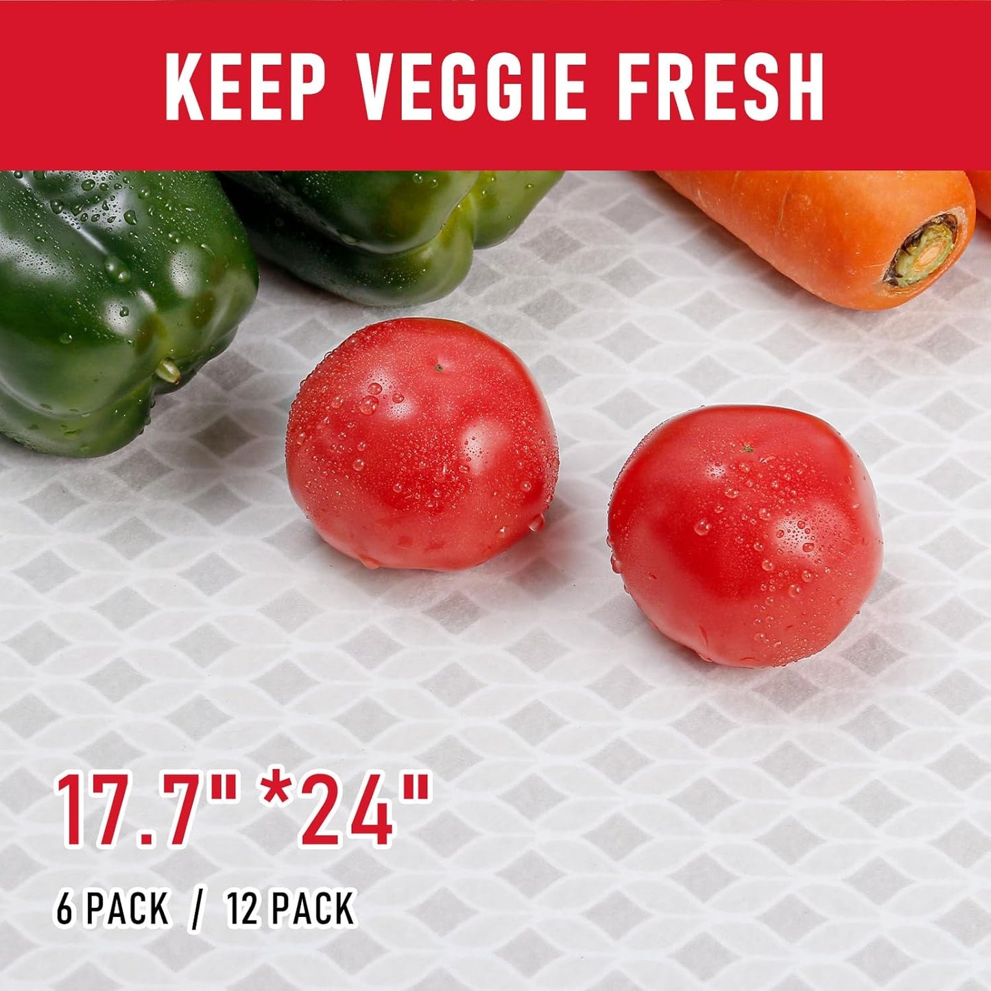 Cooyes Refrigerator Liners 17.7" x 24", Absorbent Strong Grip Fridge Mats Machine Washable, Non-Adhesive Refrigerator Shelf Liner for Fridge Bins & Kitchen Cabinets,