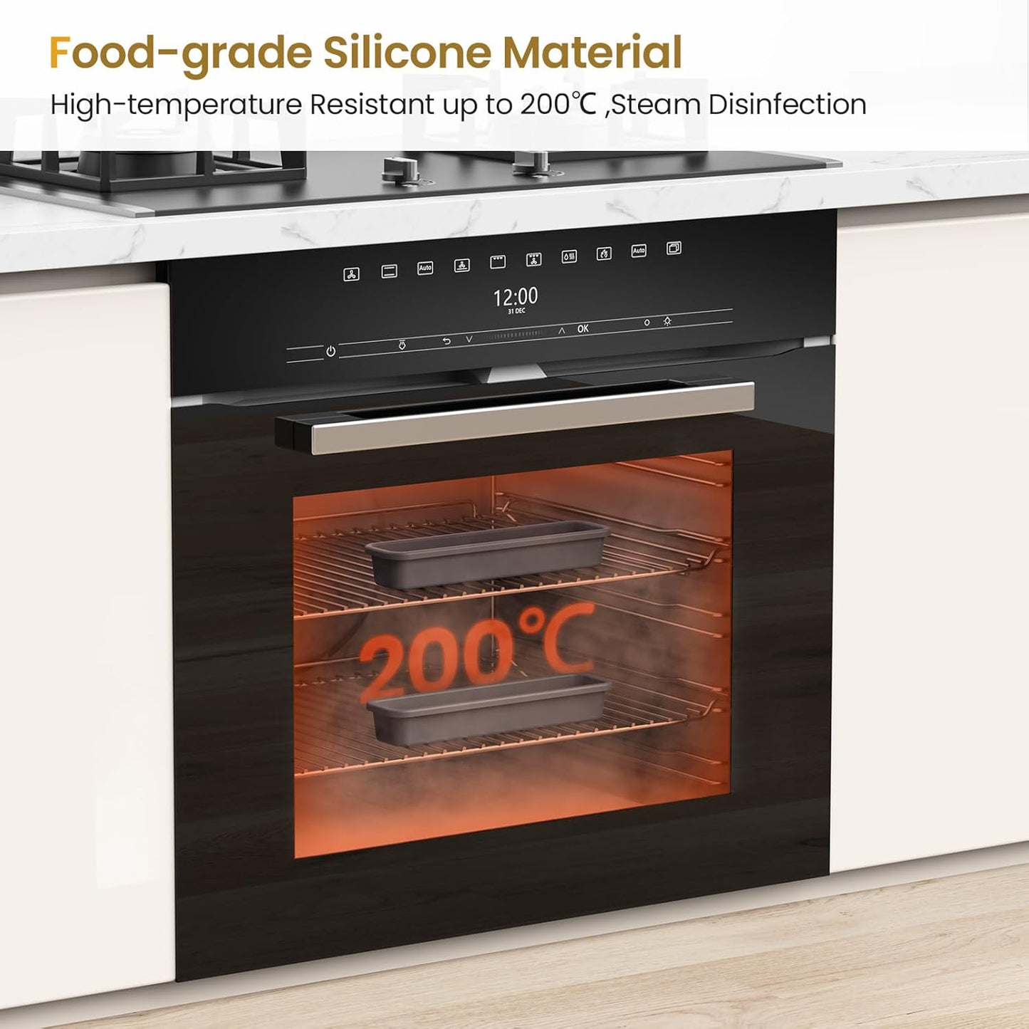 2 Pack Silicone Silverware Drawer Organizer, DIY Free Combination Kitchen Drawer Organizer, Utensil Organizer, Moisture-proof and Heat-resistant up to 200°C, Anti-slip and Environmentally (Grey)