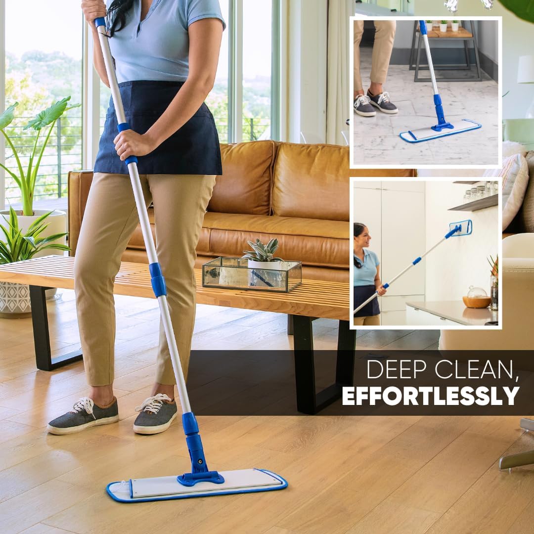Microfiber Wholesale 18 inch Microfiber Mop Pads - Machine Washable, Reusable, Refills & Replacement Wet Mop Heads Compatible with Any Microfiber Flat Mop System (3 Pack)