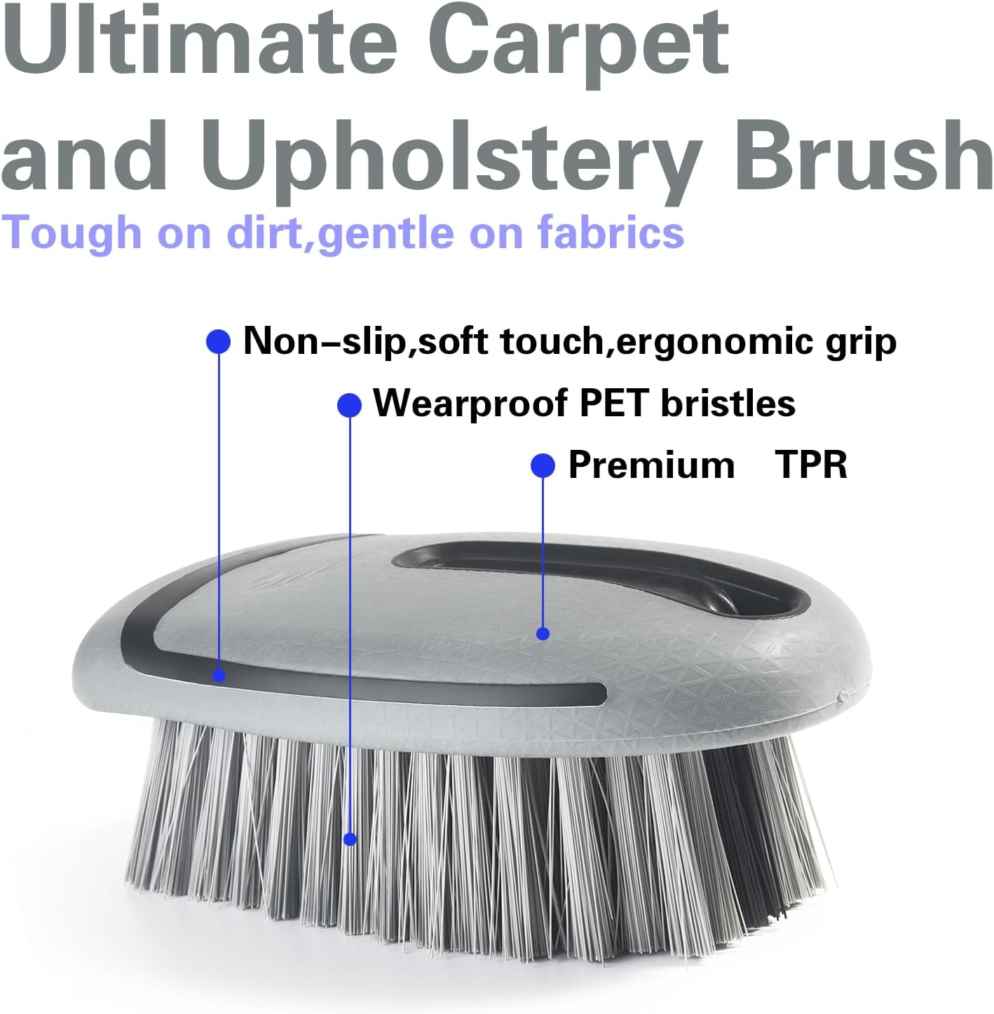 Carpet and Interior Cleaning Brushes, car Cleaning Brushes, Carpet Washing Brushes, Hard Bristle Detail Brushes, car and Home Interior Leather Brushes (Grey)