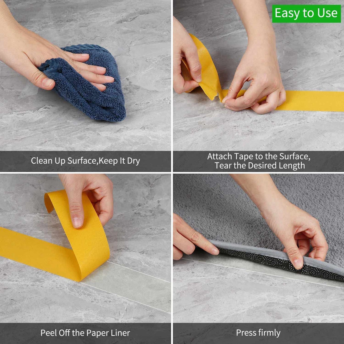 4Pack Double Sided Tape Heavy Duty, 2in x 66FT (264FT Total), Super Sticky Resistente Clear Tape, Universal High Tack Strong Wall Adhesive with Fiberglass Mesh,Easy Use Mounting Tape