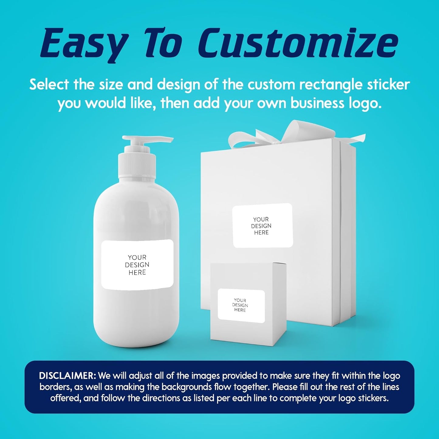 5-1000 Custom Vinyl Stickers - Upload Your own Image, Text, Design, Logo - Personalized Logo Labels for Handmade, Packaging, Bottle, Jars, Candle, Brand Stickers (White, 4x2)