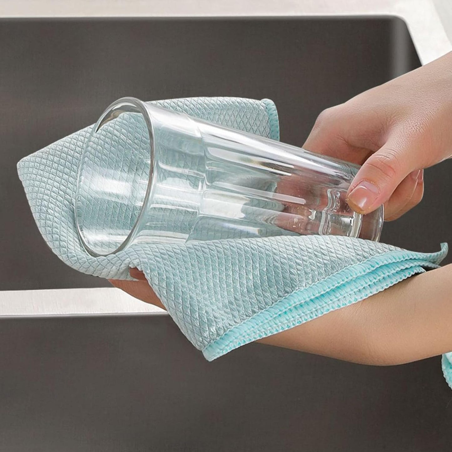 Microfiber Glass Cleaning Cloth, 10 Multi-Functional Reusable Lint Free Cloths,Stainless Steel Windshield Shower Window Cleaning Cloth, Suitable for Home, Kitchen and Auto,Glasses, Mirrors, Screens