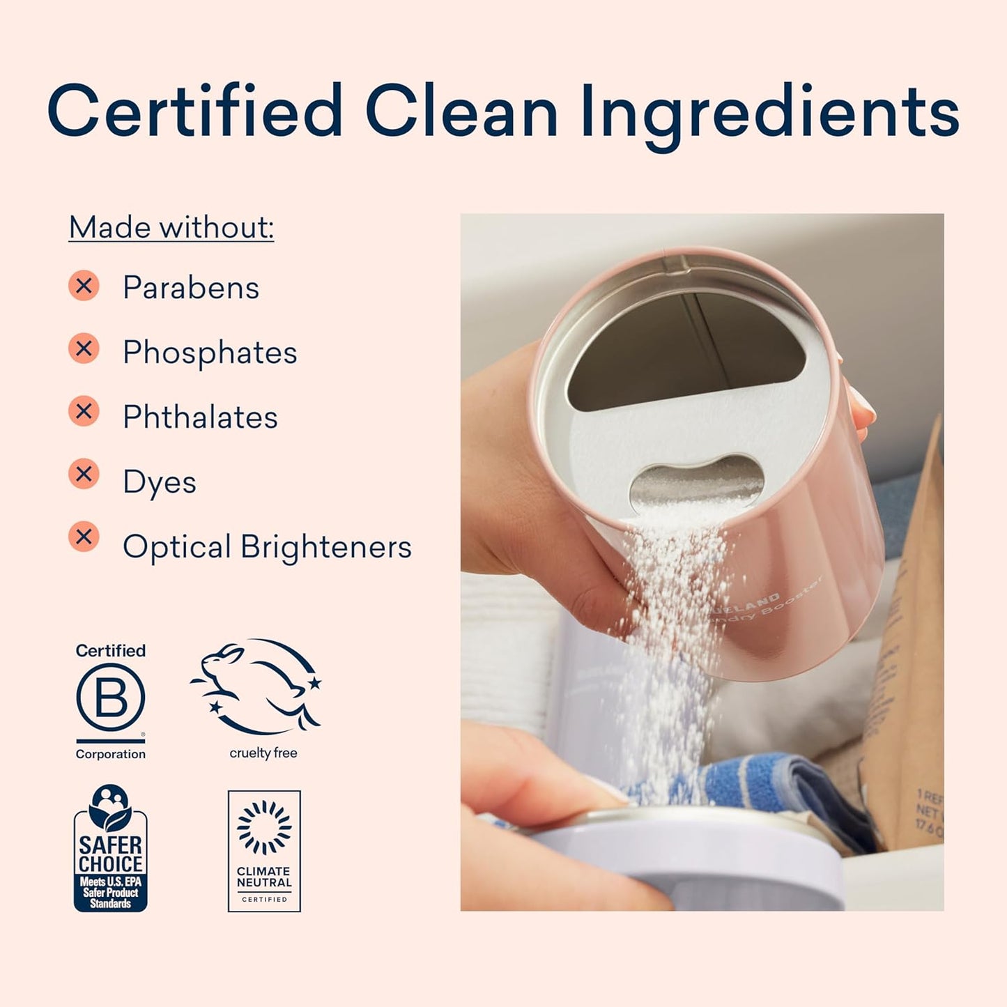 BLUELAND Oxi Laundry Booster Powder Refill 2-Pack, Spring Bloom Scent, 50 Loads, 35.2 oz, Plastic-Free, Eco Friendly, Oxy Cleaner, Stain Remover