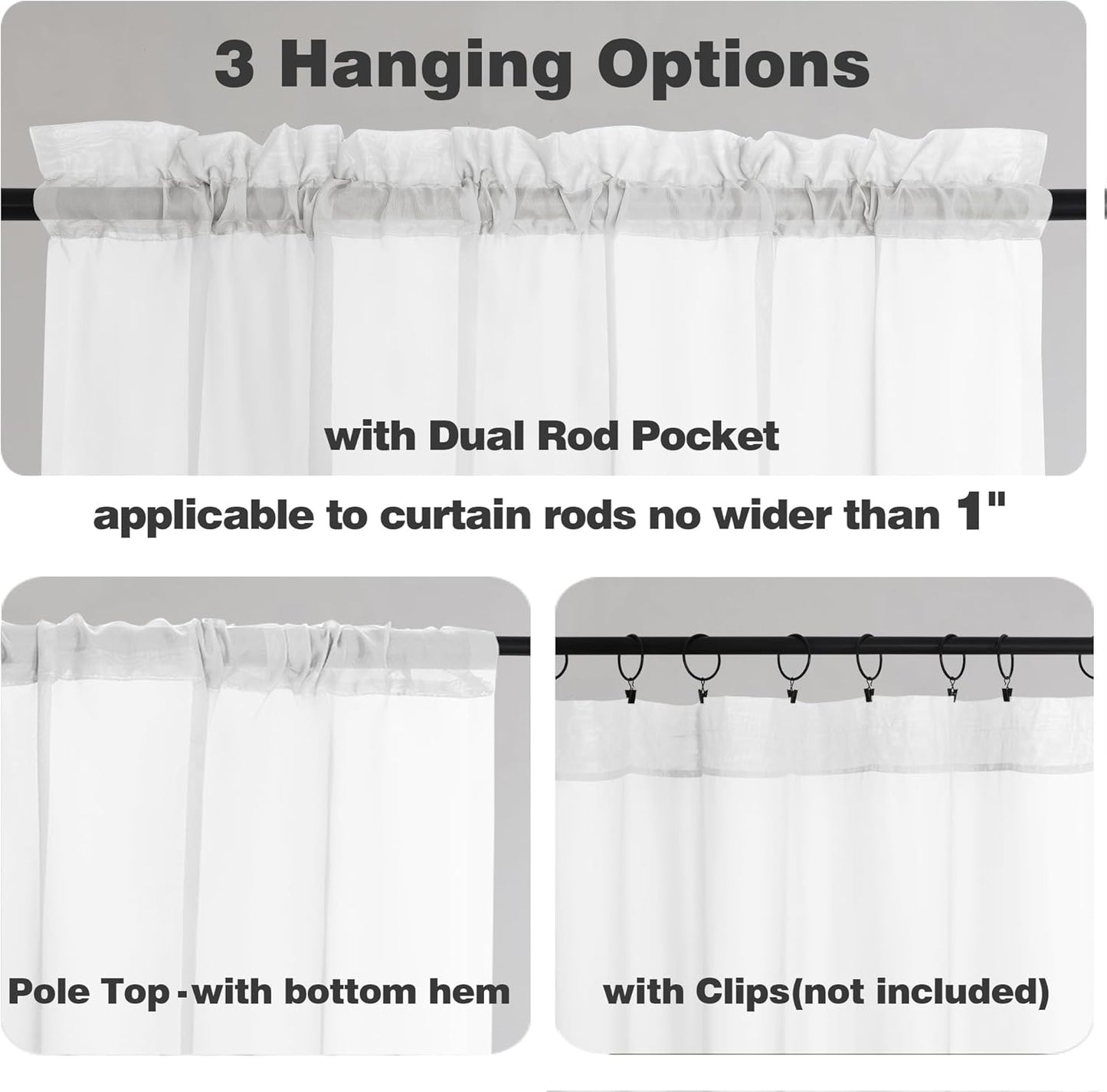 Chyhomenyc Extra Long White Sheer Curtains 144 inch 2 Panels, Translucent Backdrop Window Scarf Drapes for Canopy Bed/Wedding/Living Room/Anniversary, 12FT Length, Each 59Wx144L in, 2PCS