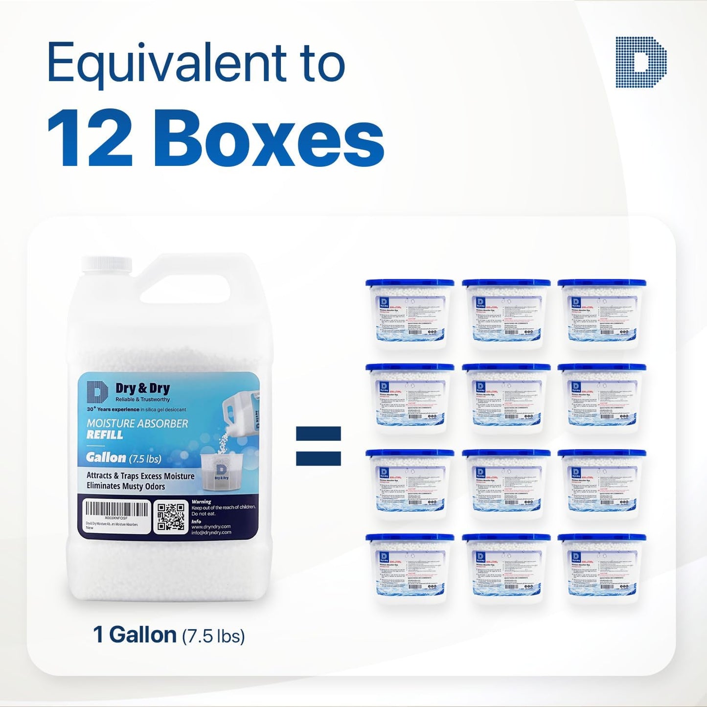 Dry & Dry Moisture Absorbers Refill Beads (15 LBS) - Dehumidifiers for Home Dehumidifier for Basement Dehumidifiers for Bedroom Small Dehumidifiers, Moisture Absorber Refill, Fragrance Free