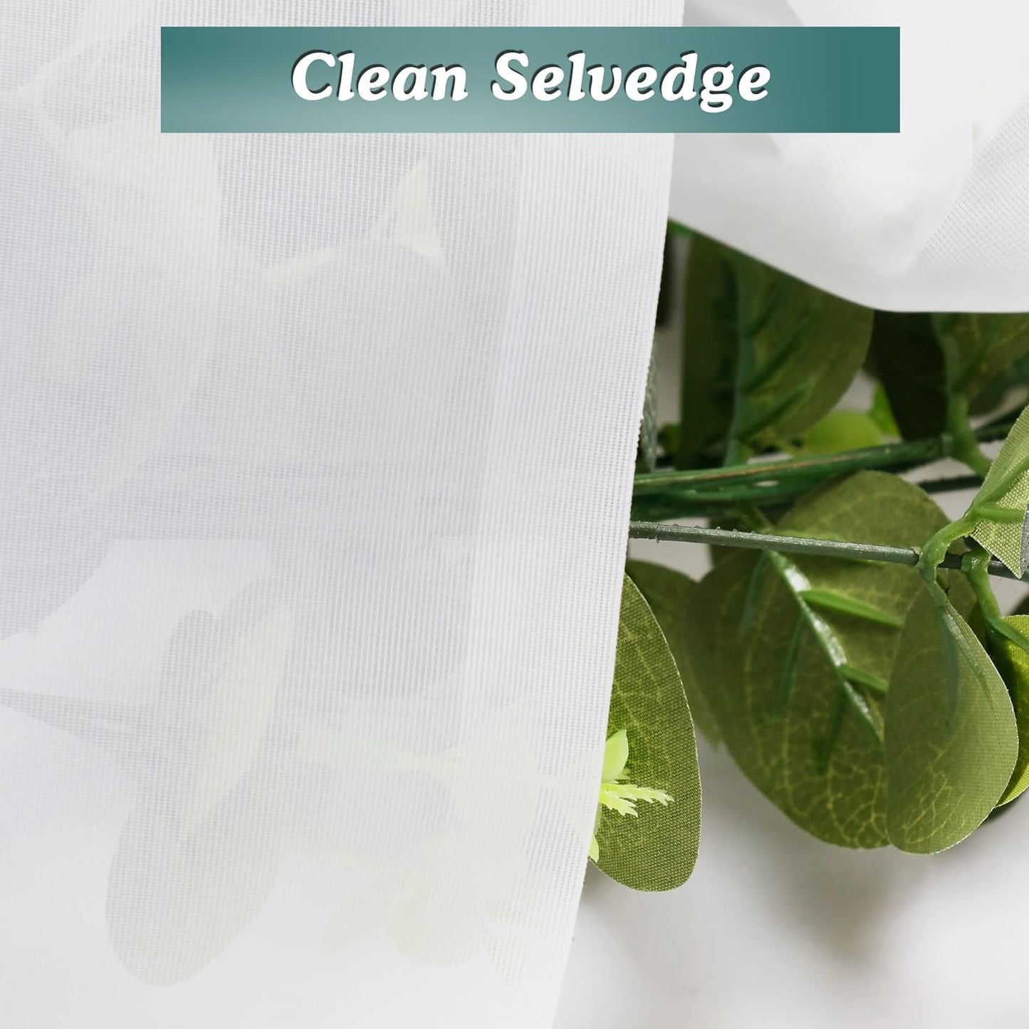 Chyhomenyc White Sheer Curtains 63 Inch Length 2 Panels Set, Light Filtering Rod Pocket Window Curtain Treatment Drapes for Bedroom Living Room, Each 42Wx63L, Set of 2, White