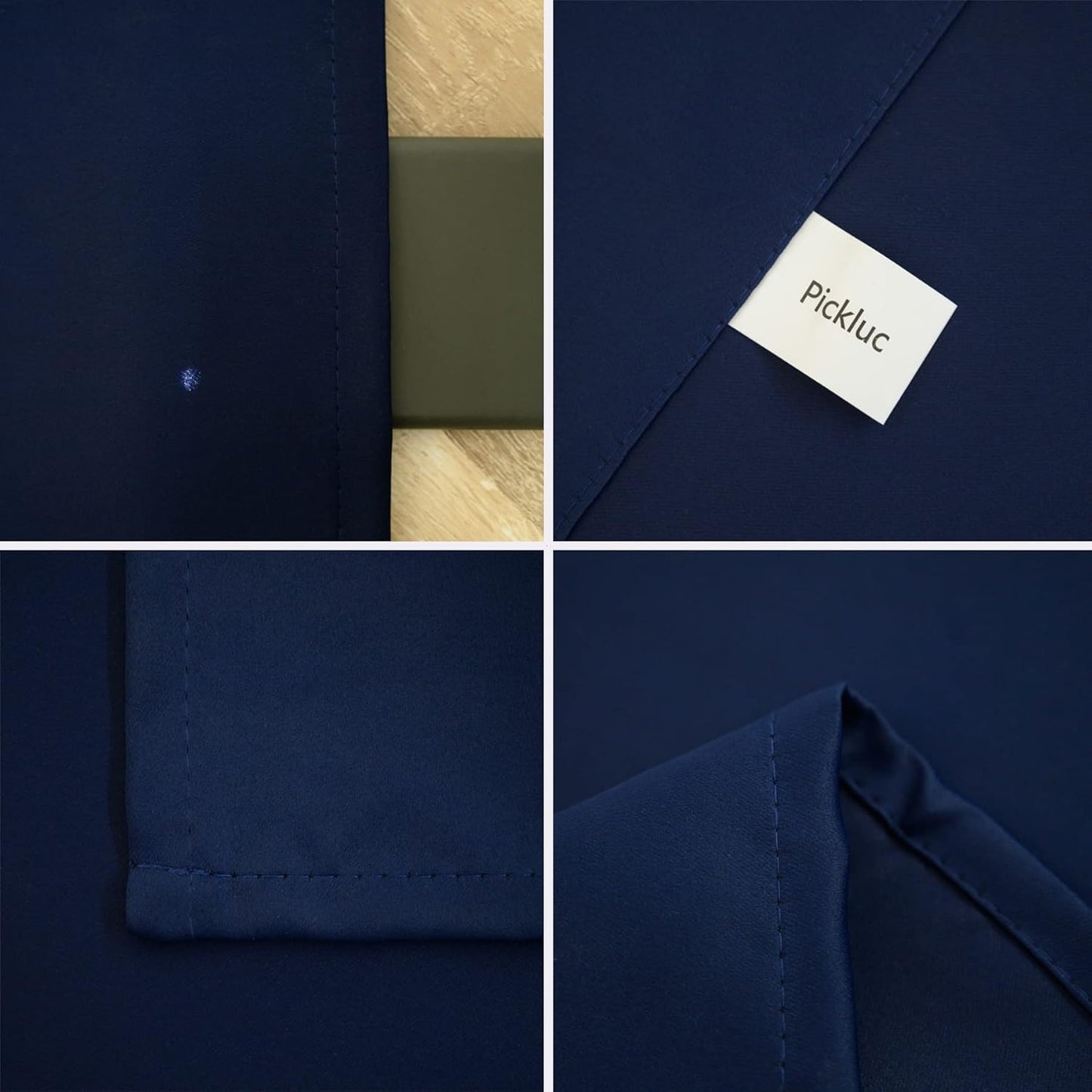 Cafe Kitchen Curtains 36 Inches Long 2 Panels, Blackout Tier Curtains with Rod Pocket, Short Black Out Curtain for Small Window, 42" Wide and 36" Length, Set of Two, Navy Blue