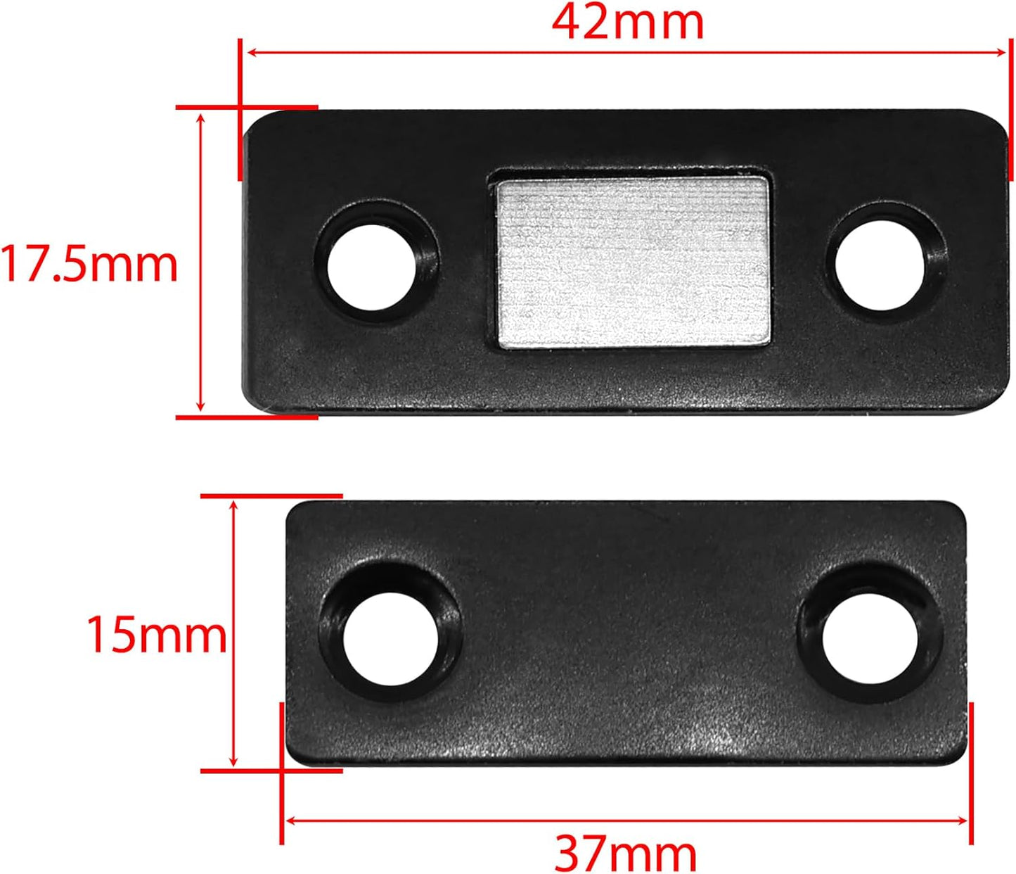 Cabinet Magnetic Catch, 6 Pack Black Ultra Thin Magnetic Cabinet Door Catch, Adhesive Cabinet Magnets for Kitchen Drawer Cabinet Door Closet, Concealed Strong Magnetic Cabinet Latch