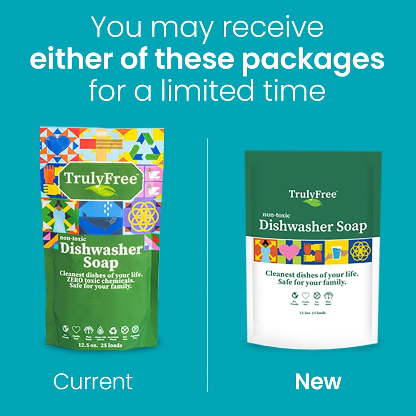 Truly Free Dishwasher Detergent Powder | Natural Dish Detergent, Dishwasher Soap | Plastic Free, Plant-Based, Clean, Heavy Duty Hard Water Stain & Grease Remover | Fragrance Free | 12.5 oz (Pack of 1)