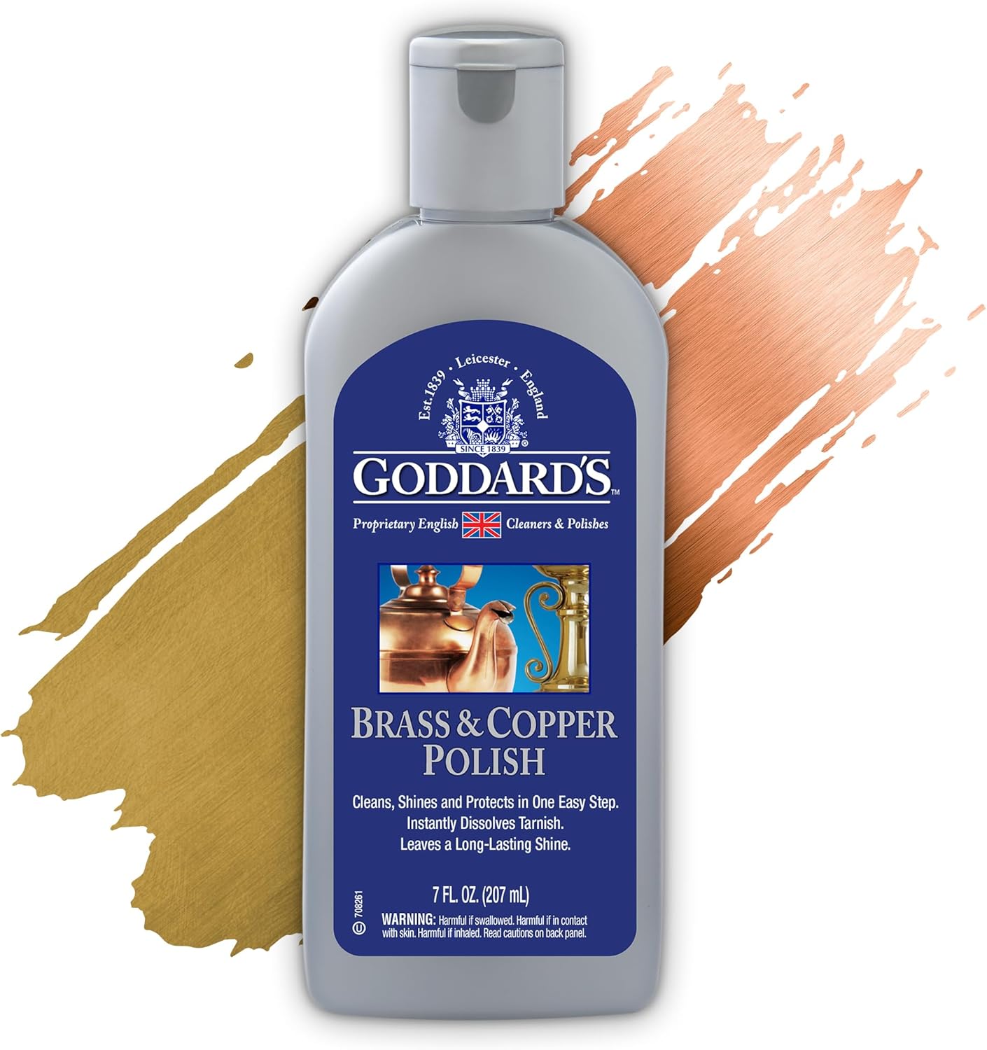 Goddard’s Copper & Brass Polish, Copper Cleaner & Brass Cleaner for Long-Lasting Shine, Metal Polish for Pewter, Chrome & More, Metal Polishing Compound (7oz)