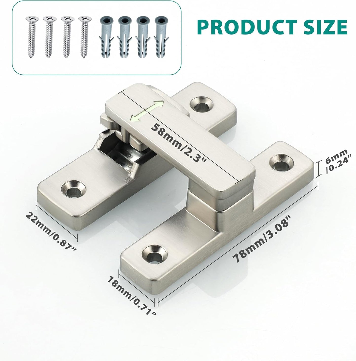 90/180 Degree Flip Latch Gate Latch, Heavy Duty Black Safety Door Lock Enhanced Security Flip Latch Lock Hardware for Interior Door Front Door Barn Garden Fence Window Bathroom Cabinet