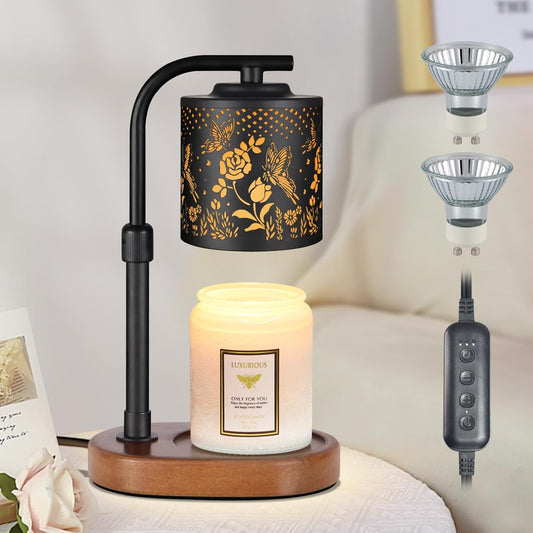 Candle Warmer Lamp with Timer,Birthday Gifts for Women Mom,Adjustable Height for Scented Jar Candles,Electric Candle Lamp Warmer for Home Decor(Butterfly Roses)