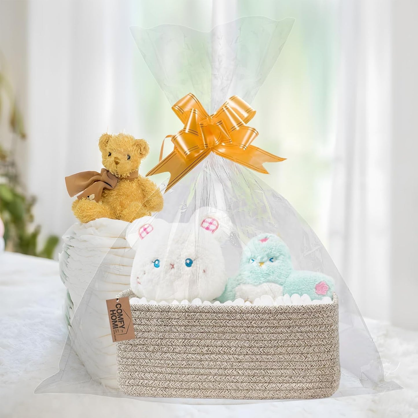 COMFY-HOMI 13" x 8.5" x 5.1" Storage Baskets for Organizing | Cotton Rope Woven Basket | Toy Storage Bin Box | Basket for Shelves, Closet Organizer Bin, Decorative Closet Shelf, 3 Pack, All brown