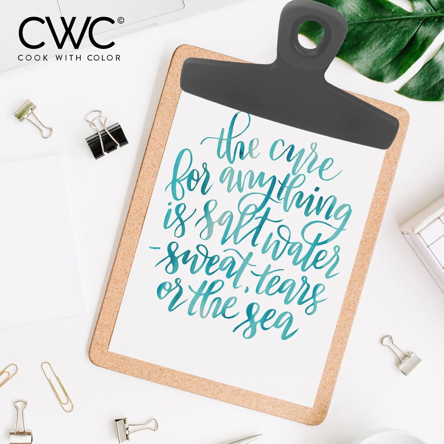 COOK WITH COLOR Bag Clips, Heavy Duty Chip Clip and Refrigerator Magnet Clips for Food Storage with Air Tight Seal Grip for Snack Bags and Food Bags (Grey, Pack of 8)