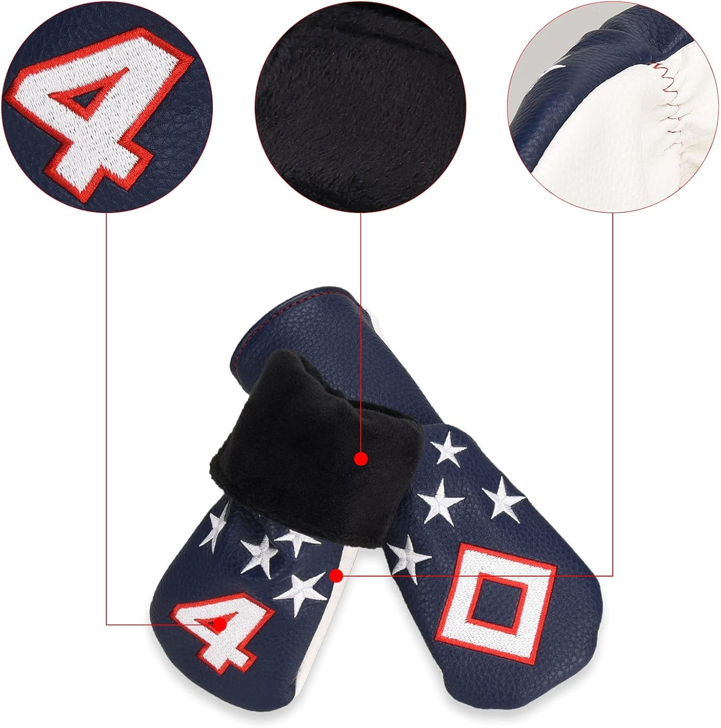 Blue and White Stars Hybrid Iron Head Covers