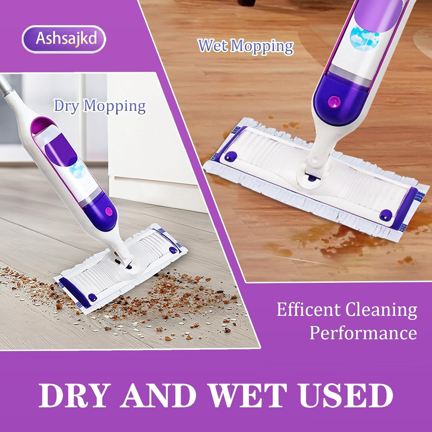 30 Pack Disposable Power Mop Refills Compatible for Swiffer Power Mop(13-15in), Multi-Surface Spray Clean PowerMop Replacement Pads for Hardwood Floor Cleaning