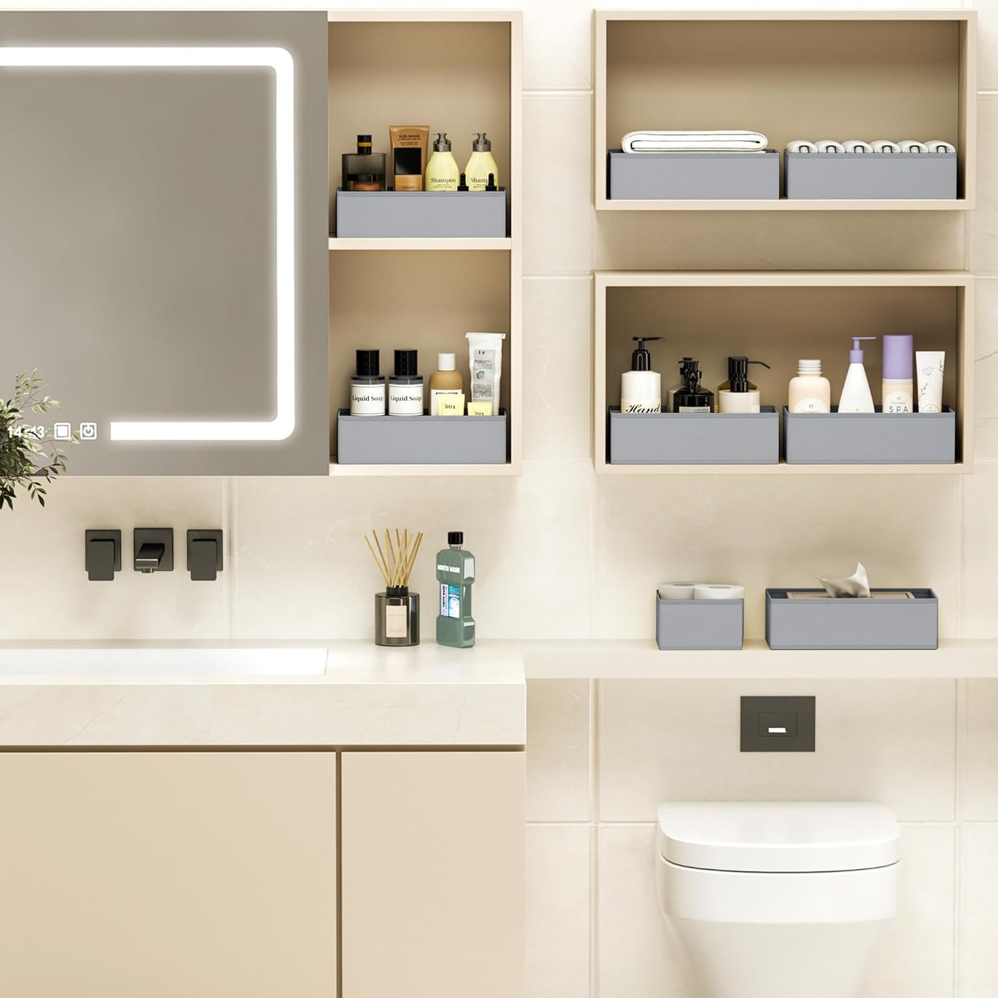 DIMJ Drawer Organizer Clothes - 16 Pack Baby Dresser Organizer for Nursery, Foldable Drawer Organizer Bins for Closet Bedroom Organization, Fabric Clothes Storage Dividers for Underwears, Socks, Bras