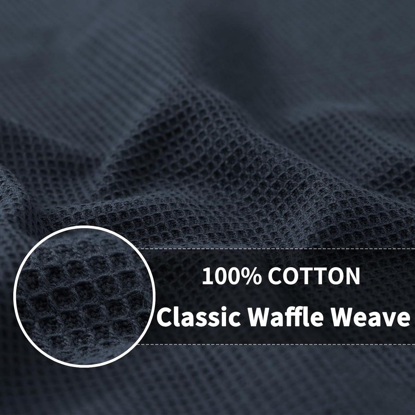Homaxy 100% Cotton Waffle Weave Kitchen Towels - 6 Pack Soft and Absorbent Dish Towels - 16 x 26 Inches Quick Dry Hand Towels - Dark Grey