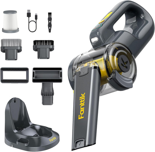 Fanttik Fold V10 Ultra Deluxe Handheld Vacuum Cordless, 17kPa Suction Power, Charging Base, Pivot Nozzle, Up to 35 Mins Runtime, Smart LED Display, Cordless Dustbuster Vacuum for Home, Car