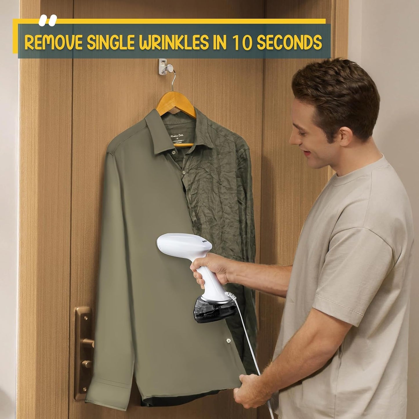 Handheld Steamer for Clothes 1200W, Clothes Steamer with Large 360ml Water Tank, Fast Wrinkle Remover Portable Garment Steamer, Ideal for Home, Office, Travel, White