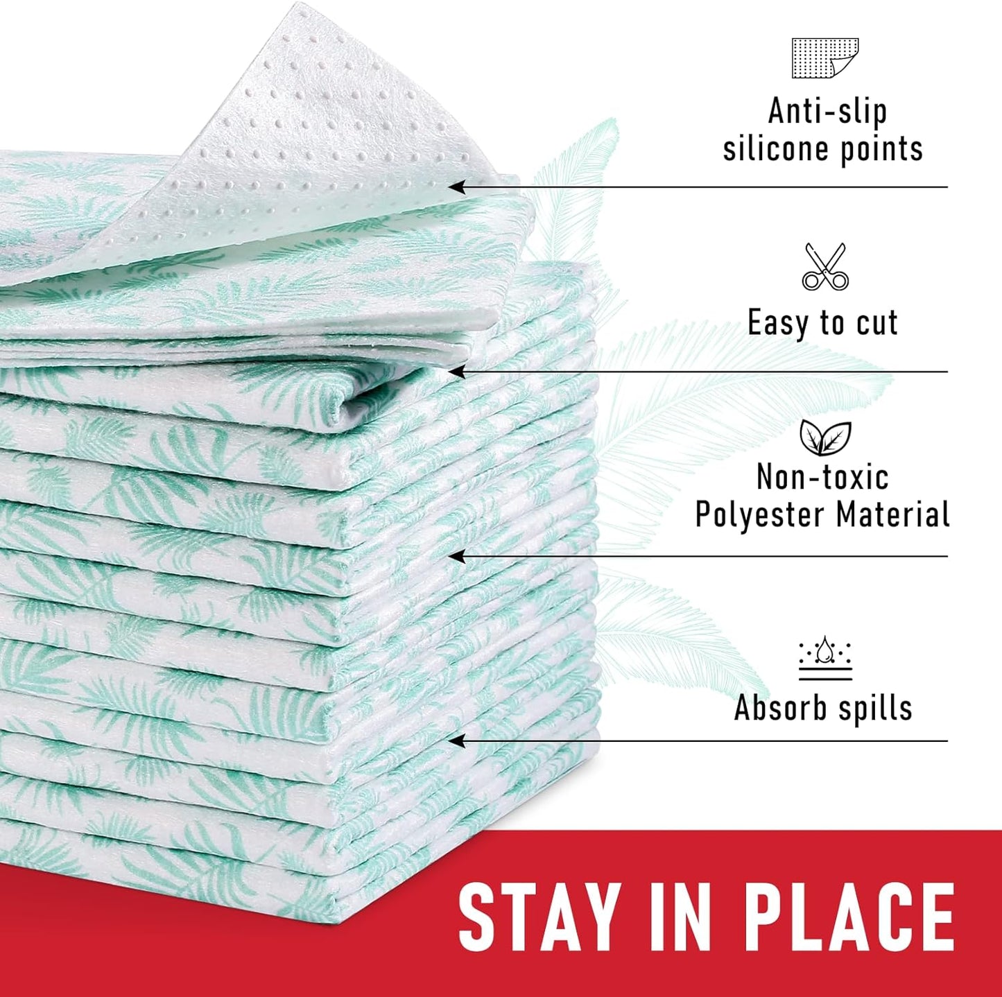 Cooyes 12 Pack Refrigerator Shelf Liners for French Door Fridge, 17.7" × 36" Extra Large, Non-Slip Fridge Mats Machine Washable, Refrigerator Drawer Liner for Glass Shelves Kitchen Cabinet