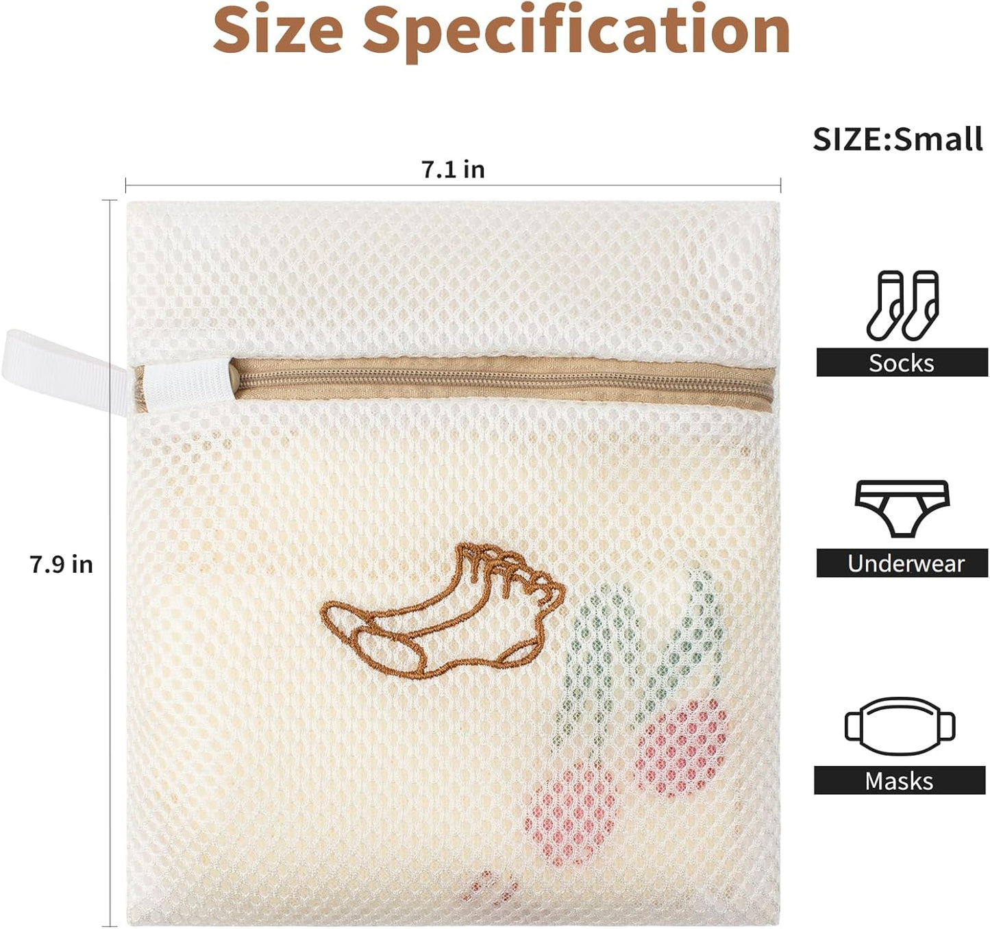 3 Pack Sock Laundry Bags by MDSXO- Small Durable Lingerie Delicates Bag for Washing Machine for Socks, Masks, Underwear [3 Pack]