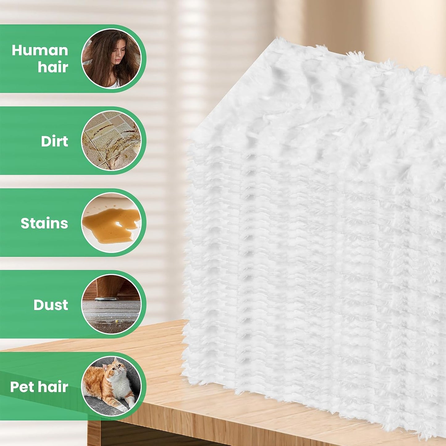 60 Count Dry Sweeping Cloths Compatible with Swiffer Sweeper Heavy Duty Pet Pads Refills Cleaning Dust and Hair,Disposable Mop Pads Refills