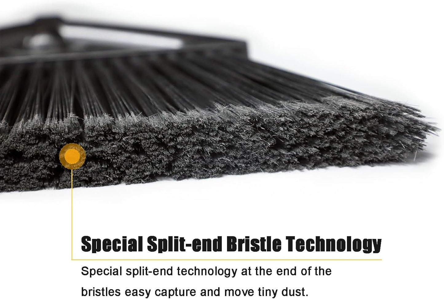 Heavy Duty Broom Outdoor Indoor, Upgraded Commercial Angle Brooms, Black Broom for Sweeping House, Restaurant, Kitchen, Garage, Courtyard