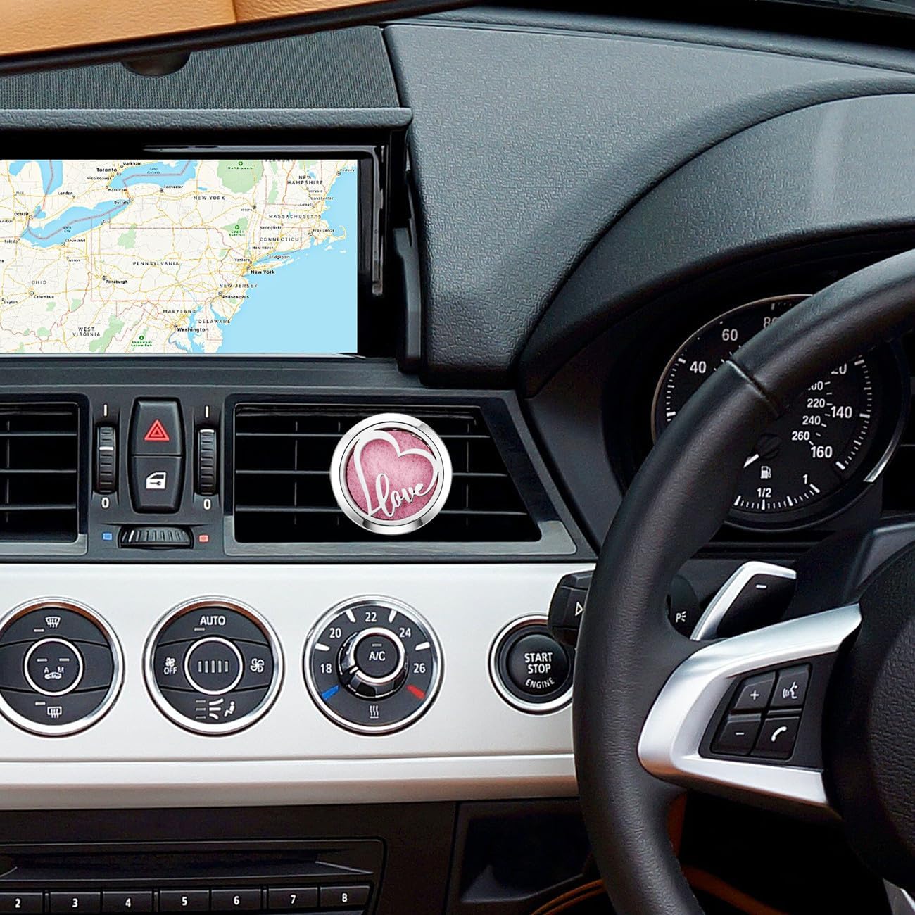 Essential Oil Car Diffuser Vent Clips Christmas Air Freshener Car Accessories for Women with 10 Felt Pad(Heart Love)