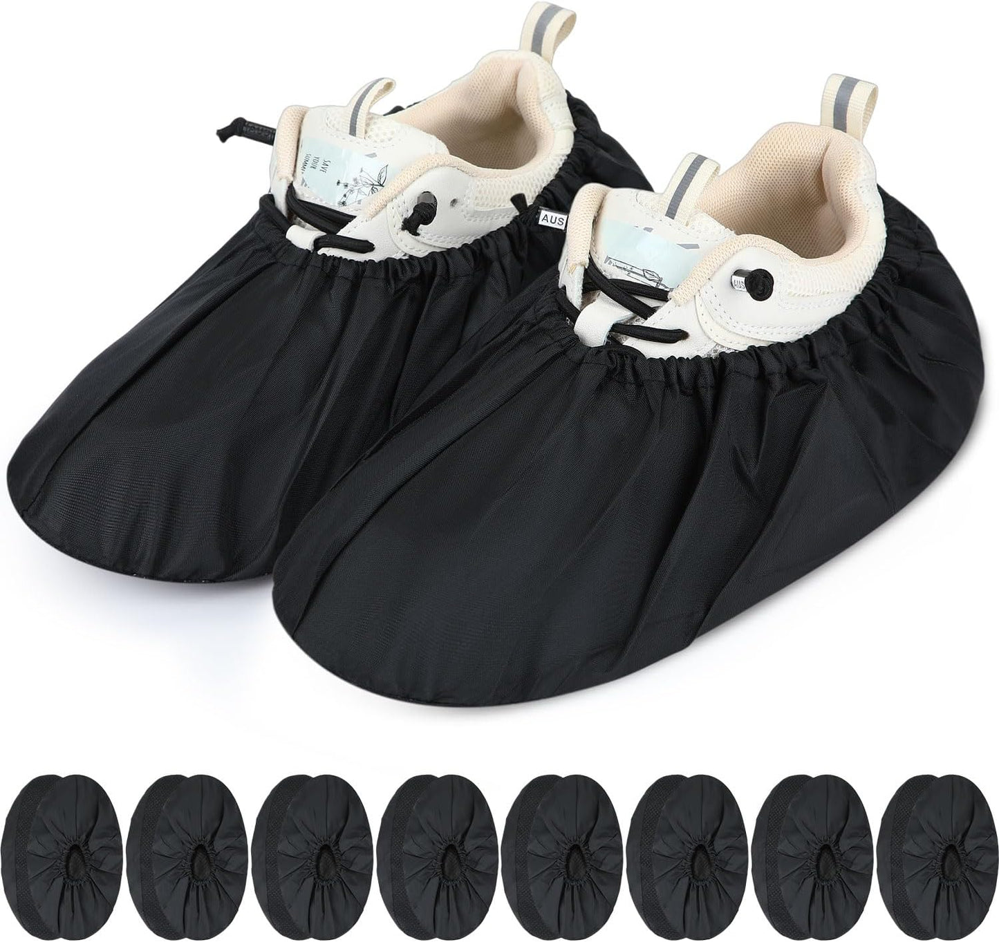 Frienda 8 Pairs Non Slip Reusable Shoe Covers Waterproof Boot Covers for Household Carpet Floor Protection Machine Washable (Medium)