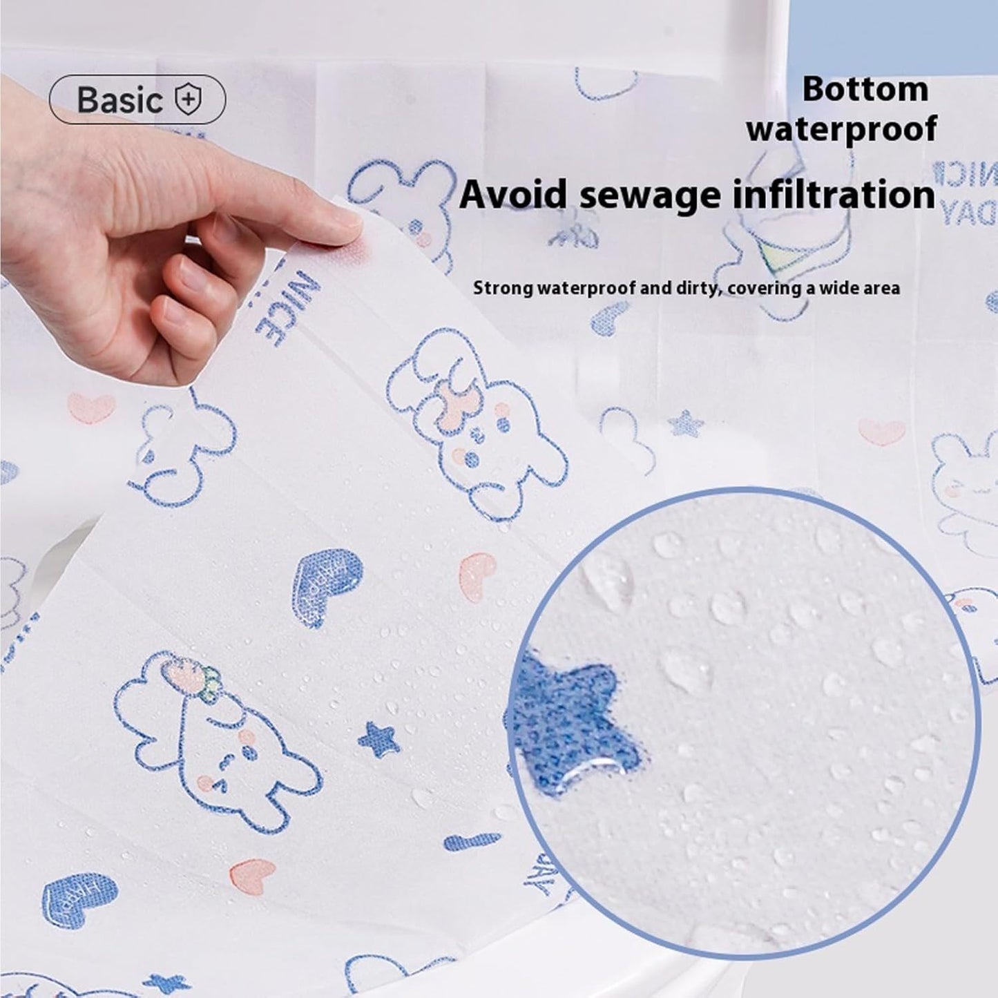 Disposable toilet seat cover,30 Pack of oversized waterproof toilet seat paper, suitable for children and adults, potty training, travel, public toilets, aircraft