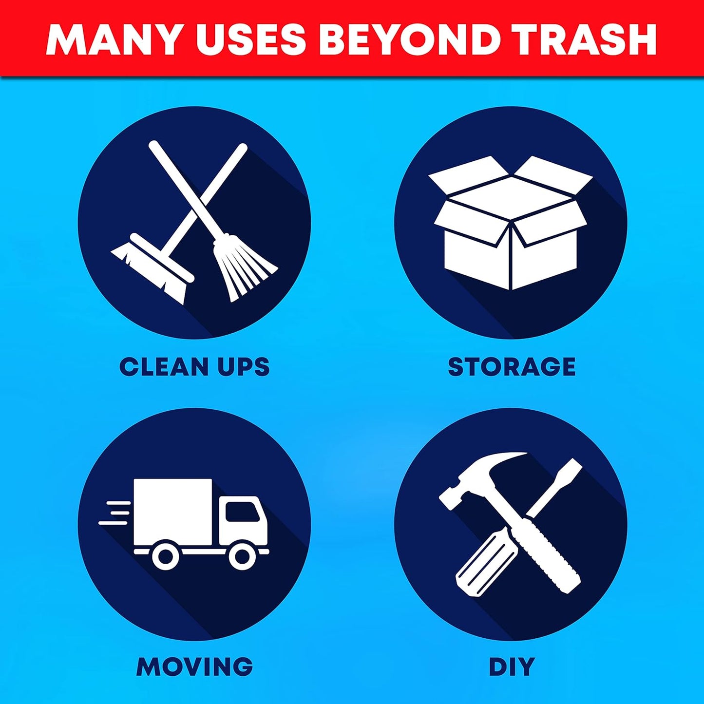 Tasker 65 Gallon Trash Bags Heavy Duty | 120 Count | Extra Large 64 Gallon Trash Bags for Toter | Garbage Bag 65 Gallon Trash Can Liners