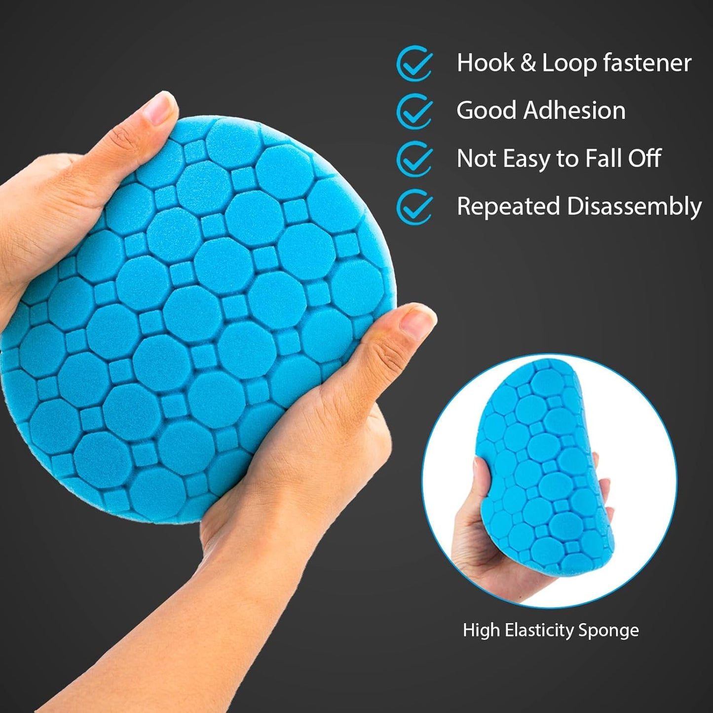 Buffing Polishing Pads, 5Pack 5.5 Inch Face for 5 Inch Backing Plate Compound Buffing Sponge Pads Cutting Polishing Pad Kit for Car Buffer Polisher, Polishing and Waxing