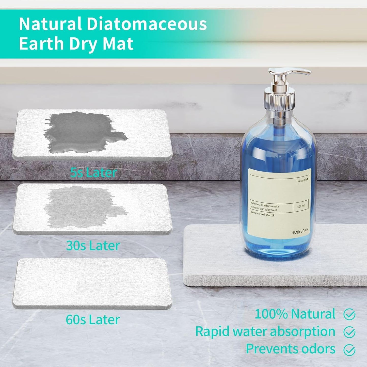 HapiRm Sink Caddy Sponge Holder - Kitchen Sink Organizer with Instant Drying Stone and Brush Holder, Stainless Steel Sponge Caddy for Kitchen Countertop - Gold