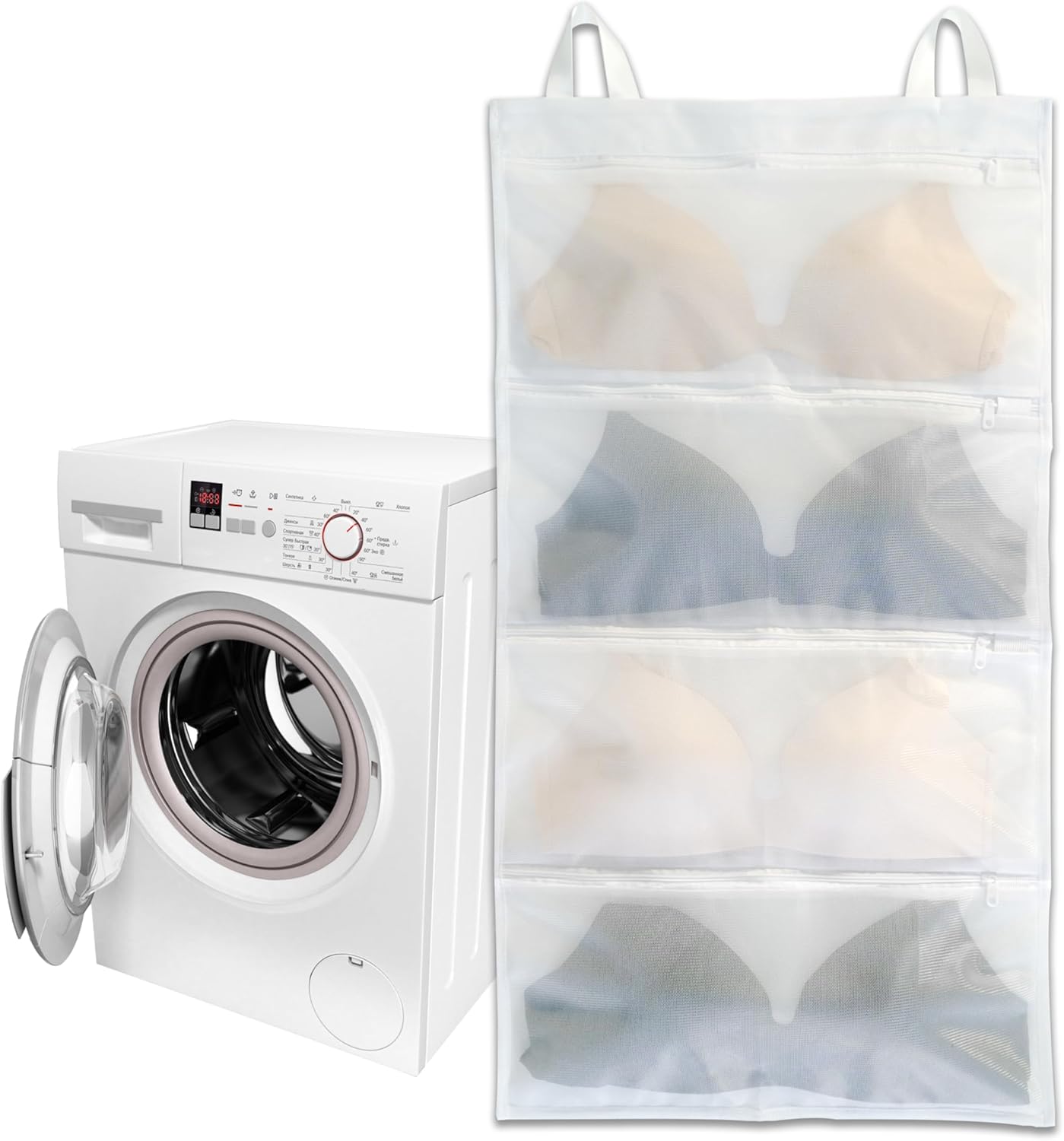 Bra laundry bags for washing machine, 1pc, Holds 4 A-D cups sizes, Cleans, Drys, Storage and Dust-proof 4-in-1, Cleans Better Than a Single Laundry Bag