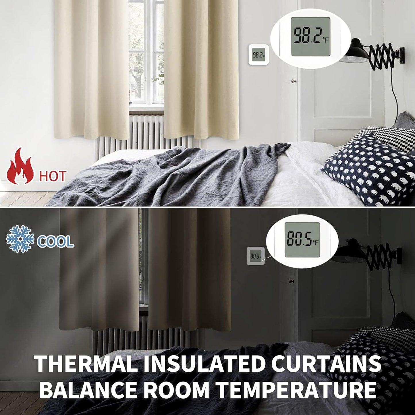 BGment Beige Blackout Curtains for Bedroom Kitchen 45 Inches Long - Short Thermal Insulated Drapes with Rod Pocket Privacy for Bathroom Small Window, 34 x 45 Inch, 2 Panels