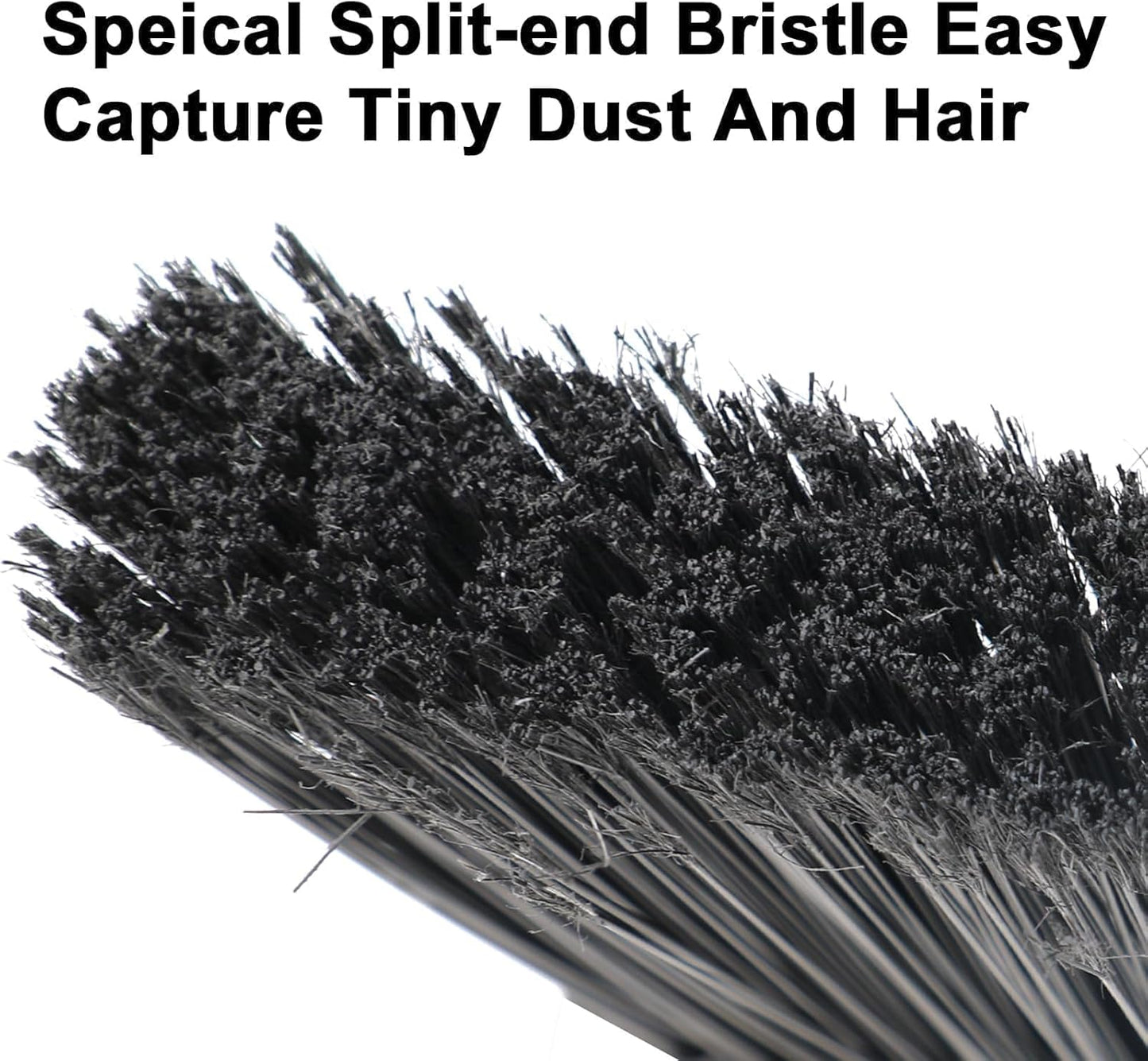 2PCS Heavy Duty Angle Broom, Long Pole Brooms for Indoor, Outdoor Sweeping, Kitchen to Courtyard, Black