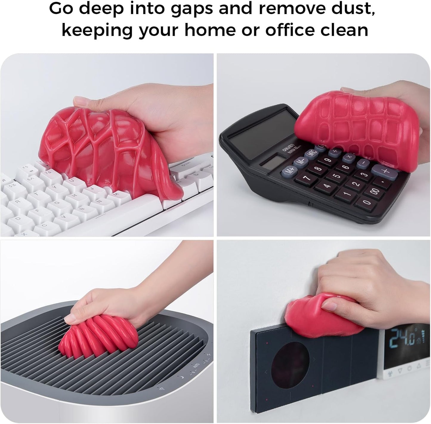 COLORCORAL Cleaning Gel for Car Universal Gel Cleaner Auto Detailing Car Vent Keyboard Cleaning Putty Car Interior Cleaner Dashboard Dust Remover Putty Auto Duster Cleaning Kit 160G - Rose Red