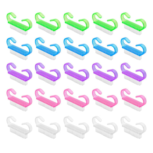 25 Pcs Handle Grip Nail Brush, Fingernail Scrub Cleaning Brushes for Nails and Toes, Hand & Foot Nail Cleaner, Pedicure Manicure Brush for Women, Men, Kids – Multicolor