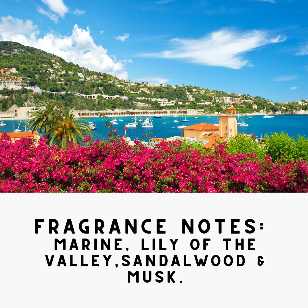 Home 'COTE D'AZUR Laundry Detergent Powder & Laundry Booster – Ultra-Concentrated Marine & Sandalwood Scent – Plant-Based, Stain-Fighting, HE Safe, Gentle on Skin – 32 oz / 64 Loads