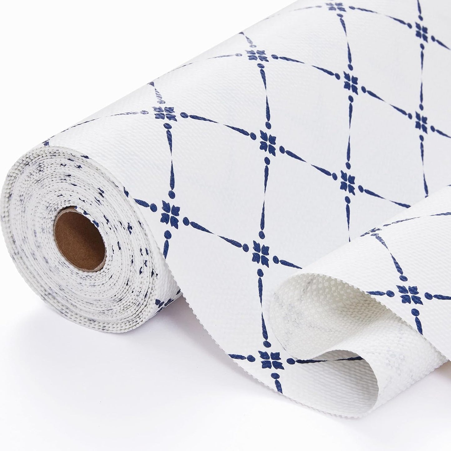 Drawer Shelf and Cabinet Liner, Thick Strong Grip,Shelf Liners Non-Adhesive Liners Protect Kitchen Cabinets and Cupboard, Bathroom Drawers,Under Sink Mat, 12" x10', Blue Stripe