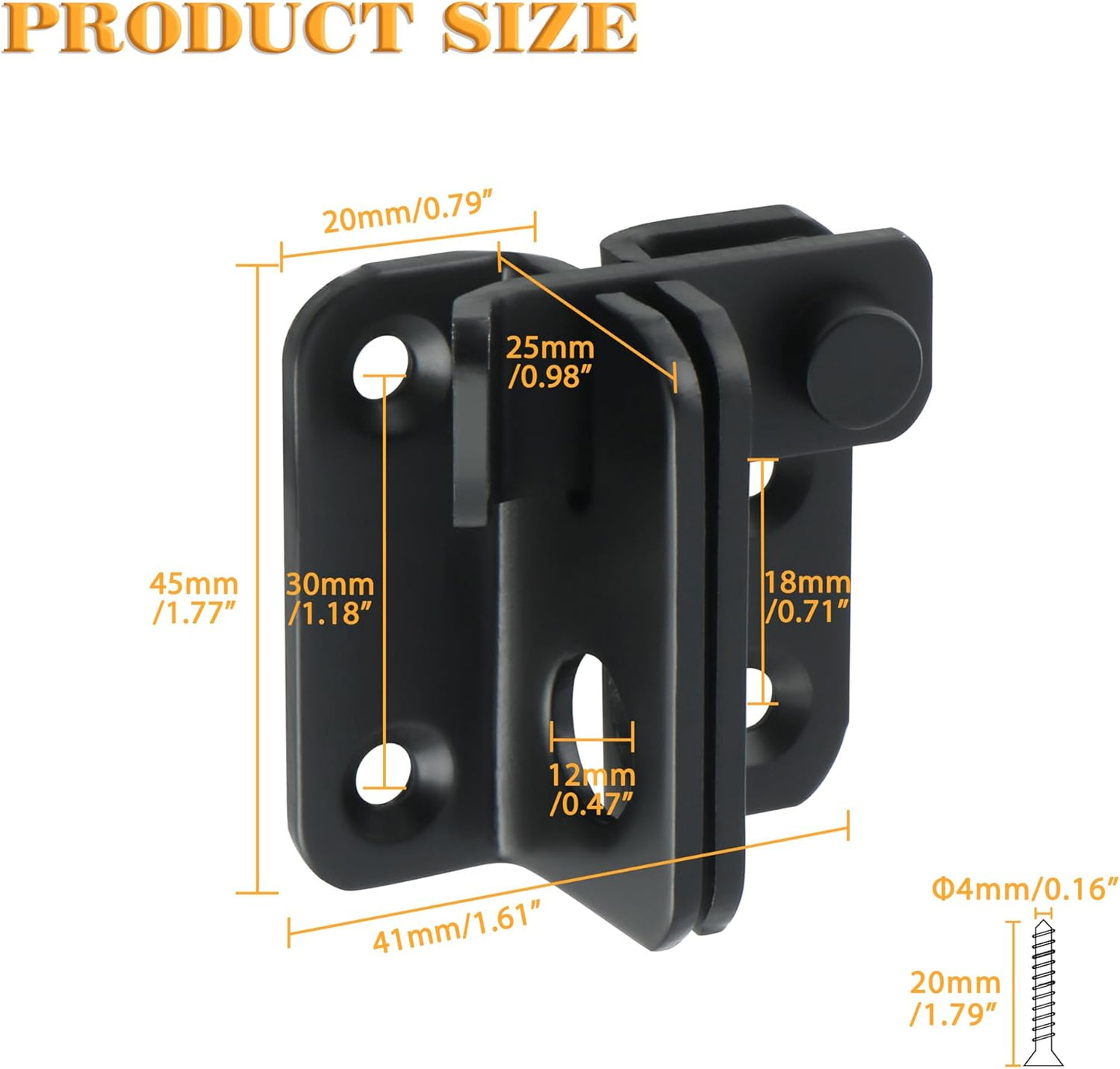 Alise Flip Latch Gate Latches Slide Bolt Latch Safety Door Lock Catch for Barn Cabinet Pet Cage Garden Bathroom Garage Window Sliding Door,MS4001-B Stainless Steel Matte Black