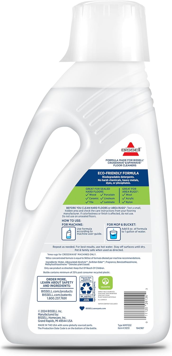 Bissell Simply Multi-Surface Formula, 80 oz, Clear, 80 Fl Oz