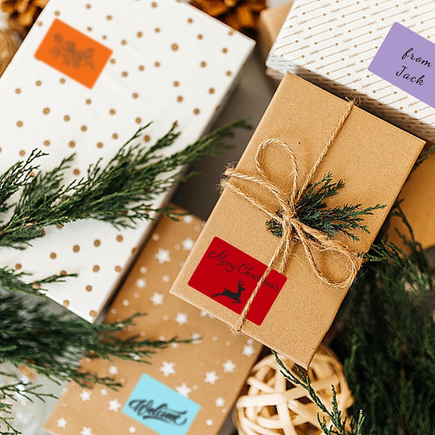 2×3 Inch Removable Thermal Labels,Self-Adhesive Square Direct Thermal Labels,300 Sheets-Brown